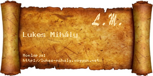 Lukes Mihály névjegykártya